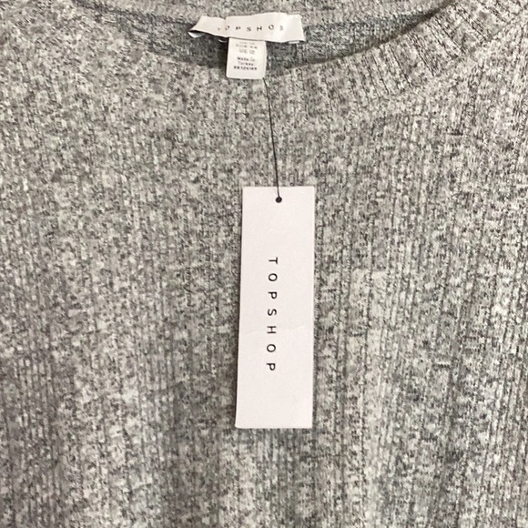 NWT RIBBED LIGHT GRAY TOPSHOP SWEATER SIZE 12 - Picture 5 of 6